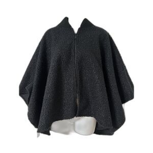 Canada WeatherGear One Size Black Poncho Cape Zip Up Polyester New With Tags